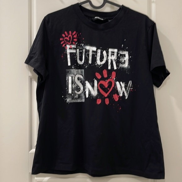 Desigual T-shirt hearts 100% cotton Size Large - Picture 8 of 10